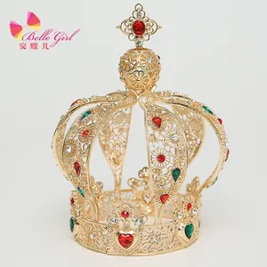 BELLEWORLD barroco rey Real Corona oro Castillo tiara Feliz cumpleaños princesa Príncipe cumpleaños decoraciones para niñas