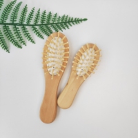 Ensemble de Brosses à Cheveux Plates en Bambou avec Logo Personnalisé, Démêlantes et Biodégradables pour Massage du Cuir Chevelu