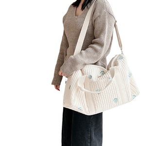 Style coréen nouvelle fermeture éclair broderie coton maman <span class=keywords><strong>sac</strong></span> bébé poussette <span class=keywords><strong>sac</strong></span> <span class=keywords><strong>sac</strong></span> à couches - Product Image 4
