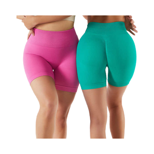 กางเกงขาสั้นเอวสูงระบายอากาศได้ดีสำหรับผู้หญิงกางเกงออกกำลังกายแบบสกินนี่ยกก้นและไร้รอยต่อหลากสี - Product Image 4