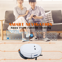 Aspirateur robot intelligent Geerlepol pour la maison et l'hôtel avec une aspiration de 2000Pa, fonction de lavage, de balayage, facile à utiliser, contrôlé par application, fonction de séchage