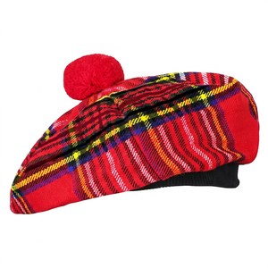 Gorro Escocés Royal Stewart Tartan Tam O'Shanter, Gorro Tammy 100% Acrílico, Formal para Hombre y Mujer, Accesorio de Vestimenta Highland - Product Image 1