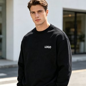 Sudadera de diseño de moda OEM para hombre, cuello redondo, efecto desgastado, oversize, 500 g, 100 % algodón, estilo vintage. - Product Image 3