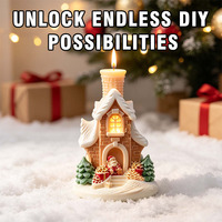 3D Weihnachtshütten-Kerzenformen für Kerzenherstellung, Weihnachtskegel-Hütten-Harzformen, Silikonformen für den Winterurlaub