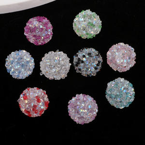 Mélange de luxe bricolage strass perles Disco grosses perles de Gumball avec strass pour bricolage stylo chaîne bijoux marquage - Product Image 3