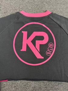 <span class=keywords><strong>Felpa</strong></span> corta da donna grigio scuro con colletto a contrasto rosa Neon stile serenità grafica alla moda <span class=keywords><strong>felpa</strong></span> Casual <span class=keywords><strong>Crop</strong></span> - Product Image 5