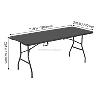 Tables pliantes rectangulaires portables en plastique pour l'extérieur, idéales pour la restauration, le camping et les événements – Vente en gros