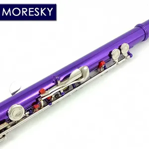 Flûte en cuivre MORESKY, 16 trous fermés, clé de Do, violette avec clé Mi, MFL-604 - Product Image 5