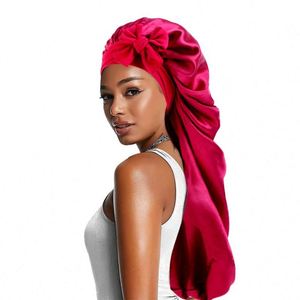 Meilleures ventes 2025 : Bonnet de nuit en satin de haute qualité avec long cordon élastique, bonnets personnalisés, foulards pour cheveux en soie avec logo - Product Image 3
