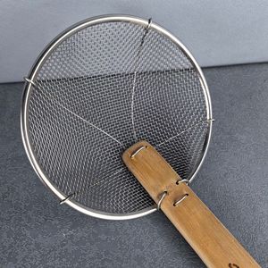 Passoire en acier inoxydable avec manche en bois, grande taille, pour la friture et l'utilisation en cuisine - Product Image 2