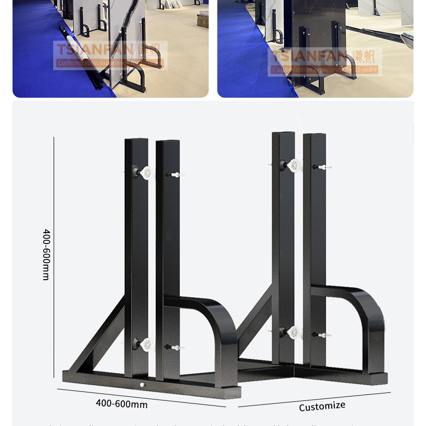 Simple stable large  marble quartz granite large slab ceramic tile  display rack stone display rack factory stand