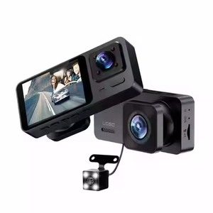 Grabadora de video de coche de triple canal de alta calidad con detección de movimiento inteligente, monitoreo de entorno, cámara de tablero con pantalla LCD - Product Image 1
