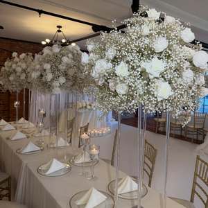 HK-FB048 Bola de Flores Artificiales de Seda para Boda, Centro de Mesa, Decoración de Fondo para Eventos, Arreglo Floral para Mesa - Product Image 1