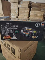Station de petit-déjeuner 3-en-1 multifonctionnelle pour agents d'achat en gros : machine à café, grille-pain et poêle antiadhésive avec contrôle de température