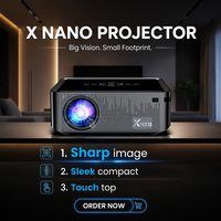 Projecteur XNANO Durable X1 PRO Écran LCD Android 9.0 Double Wifi Haut-parleurs intelligents Cinéma maison 1080P 8K 4K