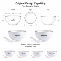 Bol à soupe et petit-déjeuner en céramique moderne et simple de 5,5 pouces, personnalisable avec logo OEM, écologique, résistant à la chaleur, glaçure craquelée, nouveau modèle en porcelaine fine