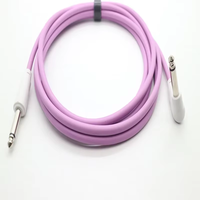 Cable de Guitarra de PVC de Alta Calidad de 6.35 mm, Recto a Curvo, con Tipo de Audio para Guitarras Eléctricas y Bajos