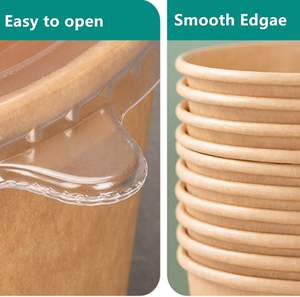 50パック25 OZ使い捨てランチボウル透明ふた付き電子レンジと冷凍庫で食事の準備に安全BBQの集まり - Product Image 5