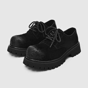 2026 Men's Casual <b>White</b> Work Shoes Vintage Distressed Derby Shoes Chunky Sole Height Increasing <b>Heel</b> Shoes Luxury Designer Shoes - Product Image 4