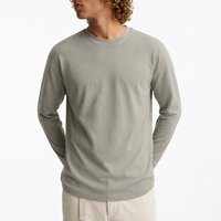 Haut de sport pour homme à manches longues, col rond, coupe ajustée, extensible, personnalisé, anti-humidité, léger, pour l'entraînement et le fitness
