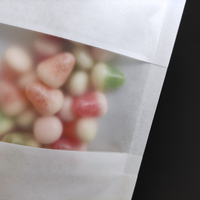 14x20cm Doypack Kraft Fenêtre Type Blanc Kraft Papier Sac Zip Lock Stand up Pouches pour Date Noix Snacks Emballage