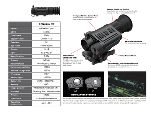 Monocular Térmico de Alta Calidad para Exteriores PFN640+ V2 <span class=keywords><strong>4x</strong></span>, de Aluminio, Impermeable, con Telémetro, Imagen Térmica Infrarroja de 640x512, Visión Nocturna - Product Image 6