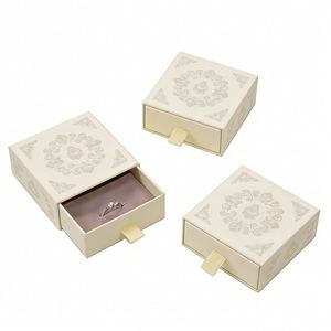 Custom High Quality Luxury Jewelry Gift Drawer Box Rigid Cardboard Recycled Materials Magnetic Closure Gold Stamping Packaging - Product Image 5