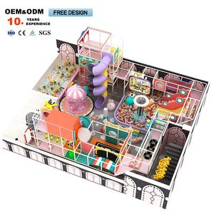 Équipement de terrain de jeu intérieur de conception de château vilain toboggans rotatifs trampolines labyrinthe équipement de jeu amusant pour enfants - Product Image 1