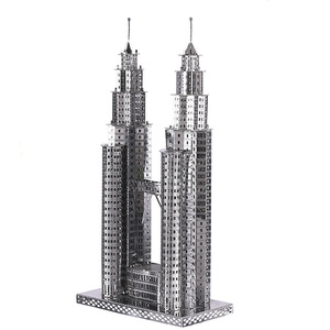 Torres Gêmeas DIY Handmade 3D Metal Puzzle Adulto Tridimensional Modelo Assembleia Puzzle <span class=keywords><strong>Toy</strong></span> Alta - Product Image 4
