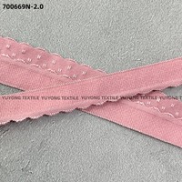 Bande élastique pliée en nylon jacquard à chevrons colorée sur mesure de 2,0 cm pour accessoires de couture de vêtements/soutiens-gorge – Vente en gros