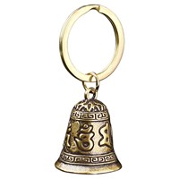 Porte-clés en alliage de zinc avec mantra à six caractères, style minimaliste moderne, série clochette créative personnalisée, breloque pour clé de voiture