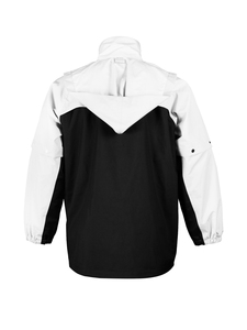 Men's Black And White Waterproof <b>Rain</b> <b>Jacket</b> With High Collar And Elastic Cuffs For Outdoor Hiking And Travel Raincoats - Product Image 2