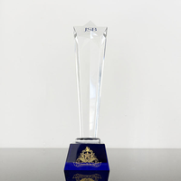 Personnalisable Star Crystal Glass Awards avec base bleue