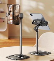 Nouveau support de téléphone portable amélioré en aluminium, support de diffusion en direct pour bureau, compatible iPad, extensible jusqu'à 38 cm, stabilité universelle de l'axe