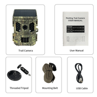 Caméra de chasse numérique solaire 48MP 4K Wifi avec vision nocturne de 32 à 49 pieds et carte Mini SD