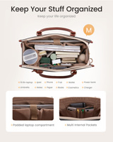 LOVEVOOK 15.6 17 pouces, sacoche de travail multi-poches grande capacité pour le bureau, les voyages, sac à main pour ordinateur portable avec porte-gobelet et pochette