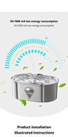 Fontaine à eau intelligente pour animaux de compagnie la mieux notée, 3,5 L, en acier inoxydable 304, avec fenêtre en diamant et pompe LED pour chats à domicile