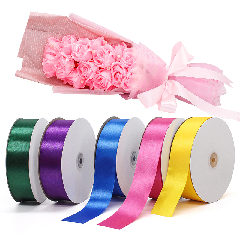 Single Face Satin Ribbon 1.5 Inch 100 Yards for Make Roses for Gift Wrapping and Party Ribbons