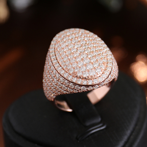 Kunden spezifischer 10 Karat 14 Karat 18 Karat massives Gold 2 Karat Moissan ite Round Cut Verlobung sring für Männer, igi Lab Diamond GRC Lab Gem erhältlich - Product Image 1