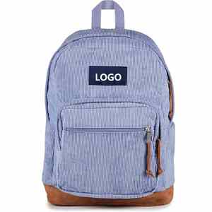 Sac à dos en velours côtelé personnalisé, sac à dos de voyage décontracté, sac à dos léger en velours côtelé pour l'école - Product Image 1