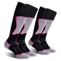 Chaussettes de ski colorées pour adultes, chaussettes de sport de plein air, chaussettes de randonnée épaisses et chaudes, chaussettes longues en laine mérinos pour hommes