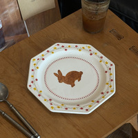 Vaisselle en céramique florale vintage française, assiette à dessert exquise pour le thé de l'après-midi