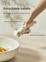 Ensemble de 4 casseroles en granit antiadhésives peu encombrantes avec poignée amovible, compatibles lave-vaisselle et tous feux
