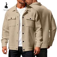 Nouvelle veste bomber décontractée jacquard unie pour homme, automne-hiver, style européen, avec fermeture éclair et poches à boucle