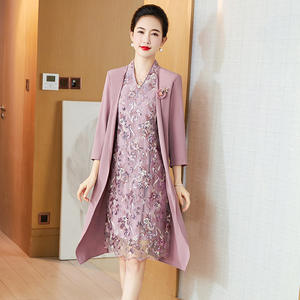 Colección Primavera Verano 2025, Nuevo Vestido Casual de Estilo Occidental Noble, Cuello en V, Manga Larga, Largo hasta la Rodilla, Natural, Lavable - Product Image 3