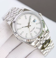 Montre mécanique automatique pour homme de haute qualité, lunette cannelée, index en cristal, calendrier, bracelet en acier Jubilee