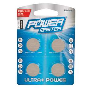 Powermaster Lithium Button <b>Cell</b> <b>Battery</b> CR2025 4pk CR2025 - Product Image 3