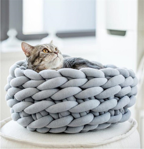 Nueva Cama para Mascotas de Fieltro con Patrón Sólido, Color y Tamaño Personalizables, Tejida a Mano, Tipo Nido Triangular para Gatos, Lavable a Máquina, Transpirable y Refrescante - Product Image 5