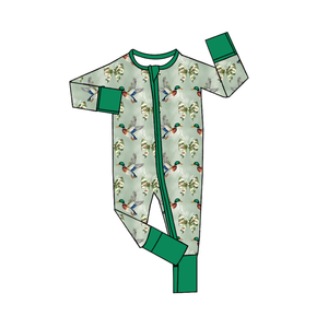 Toddler Infant Wildlife Hunting Theme Zip‑Up Romper Duck Deer Camo <b>Print</b> Baby Sleep Sleeper Pajama - Product Image 3