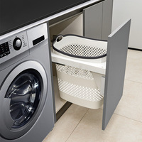 Meuble de rangement pour lave-linge avec panier à linge intégré, en PP, nouveau style chinois, pour salle de bain, séchoir à linge à chargement par le haut